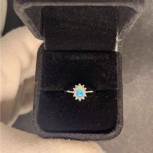 Opal stone 925 sterling silver ring resizable